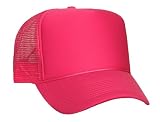Fuschia/Pink Classic Solid Color Foam Mesh Trucker Cap Hat