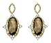 14k Yellow Gold Smoky Topaz and Created Sapphire Earrings by Duneier of NY