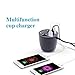Moobom 3 USB Ports Cup Car Charger with 2 Sockets Cigarette Lighter for Apple Android Windows Smartphones Tablets