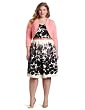 Jessica Howard Womens Plus-Size Springtime In The Garden Belted Dress