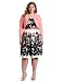 Jessica Howard Women's Plus-Size Springtime In The Garden 2 Piece Belted Dress,Black/White/Pink, 24W