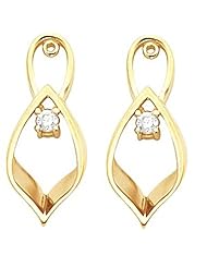 Pair of 10K Yellow Gold Diamond Earring Jackets - 0.16 Ct. -- LIFETIME WARRANTY