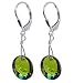 Sparkling Vitrail Medium Swarovski Crystal Sterling Silver 1.25" Long Dangle Leverback Earrings