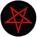 Red Pentagram Star Embroidered Patch Iron-On Evil Pentacle Wicca Symbol