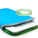 AMAZON KINDLE 2 GREEN / BLUE NEOPRENE SLEEVE Cover Pouch Carrying Bag + Vangoddy tm, Live*Laugh*Love wrist band!!!