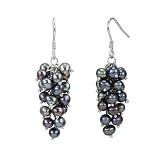 Black Cultured Pearl Bunch Earrings