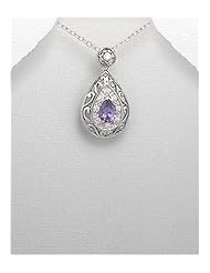 CZ Pendant Necklace In 92.5 Sterling Silver