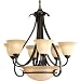 Progress Lighting P4417-77 6-Light Two-Tier Torino Chandelier, Forged Bronze