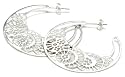 Silver 40mm Cut Out Circles Hoop Earrings