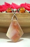 Sienna White Jade Triangular Pendant on a Black Velvet Rope Choker Necklace Pendant Size: 1.5...