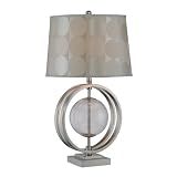 Lite Source LS-21108 Cosimo Table Lamp, Polished Steel and Clear Glass with 10.5-Inch High Fabric Shade