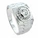 Men's Band Silver Ring CZ Simulated Diamond S10