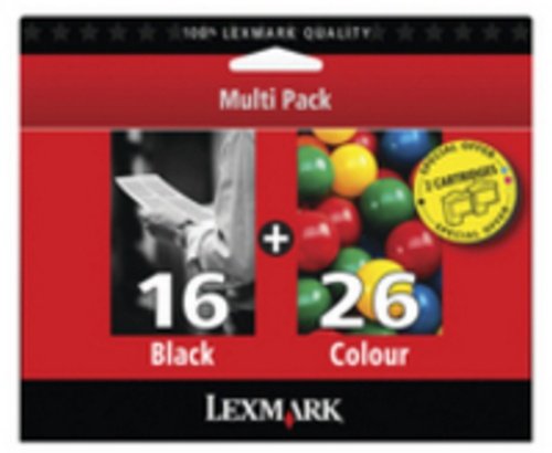 Lexmark No. 16 and No. 26 Combo Printer Cartridge Pack Ref 0080D2126