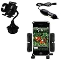 Apple iPhone 3G Auto Cup Holder with Car Charger - Uses Gomadic TipExchange