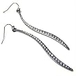 Simple Wavy Clear Crystal Drop Earrings Fashion Jewelry
