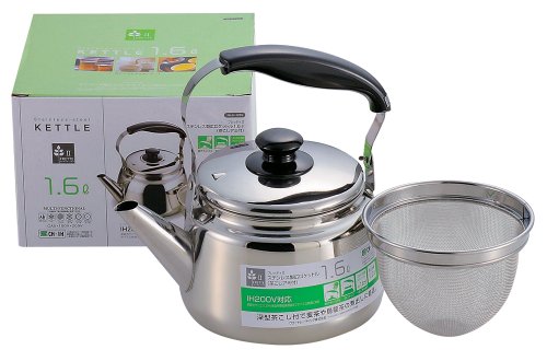 フレッティ ステンレス製 広口 ケットル 1.6L (茶こしアミ付) H-1235