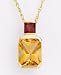 14k Gold Citrine and Garnet Pendant