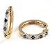 1/2 Carat Prong Set Sapphire & Diamond Hoop Earrings in 14k Yellow Gold (with Safety Lock)
