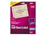 Avery Clear Full-Sheet Labels, Inkjet Printers, 8.5 x 11 Inches, Pack of 25 (8665)