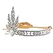 Pixnor Luxury Bling 1920s Flapper Great Gatsby Tiara Pearl Crown Bridal Wedding Head Hair