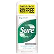 Sure Original Solid Anti-Perspirant and Deodorant, Unscented, 3.3-Ounces (Pack of 6)