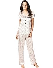 Per Una Revere Collar Spotted Satin Pyjamas