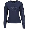 Reebok Dallas Cowboys Navy Blue Ladies Giant Logo Too Long Sleeve T-shirt