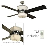 Cyber Monday Craftmade MO56CH Midoro 56 Inch Ceiling Fan, Chrome Motor with Black Blades and Integrated Light Kit
