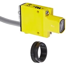 Banner SM312LP Mini Beam DC Photoelectric Sensor, Polarized Retroreflective Mode, Cable Termination, 3m Sensing Range, 2m Cable Length