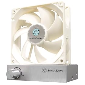 SilverStone 92 mm Case Fan with Silver Adjustable Fan Controller FM91 (Silver)