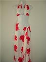 Alki'i Misses White Hibiscus Hawaiian Sarong and Halter Top Set