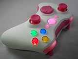 Pink Xbox 360 Modded Controller (Rapid Fire Mod) Custom LEDs, Wireless, For MW2 and Black Ops