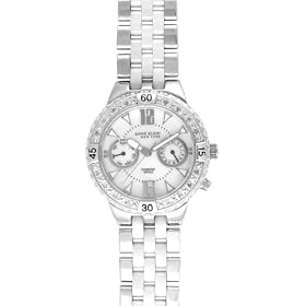 Anne Klein New York Women's White Enamel and Diamond Accented Watch #12-1641WMWB