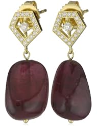 Ron Hami "Secret Blossom" Yellow Gold Rubellite and Diamond Drop Earrings