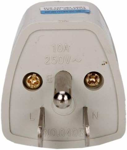 Yooway 5 Pcs 3-pin Plug 10A 250V Universal EU AU to US AC Power Plug Travel Outdoor Adapter Converter White