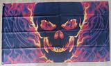 Pirate Skull and Fire Large Flag - 5' x 3'.IMAGE