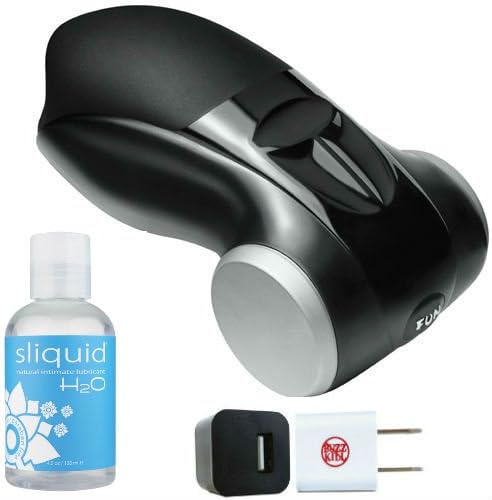 Bundle 3 Items: Fun Factory Cobra Libre Black/Black, Sliquid Lube, Buzz Charger