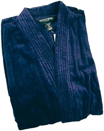 Big and Tall Kimono Length Terry Velour Robe (Navy, 2X-Big)