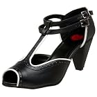 T.U.K. Women's A7450L Vintage Cone Peep T-Strap Pump