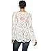 BFF Clothing Womens Long Sleeve Crochet Floral Top Natural