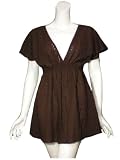 DEBBIE KATZ V-neck Lace Top in Expresso Brown