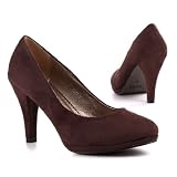 Produkt-Bild: Damen Schuhe, PUMPS, PLATEAU, 5259-P, Synthetik in hochwertiger Wild Leder Optik
