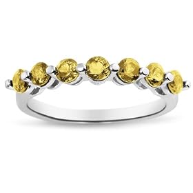 Sterling Silver Citrine 7-Stone Ring