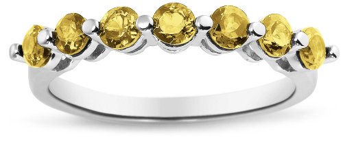 Sterling Silver Citrine 7-Stone Ring