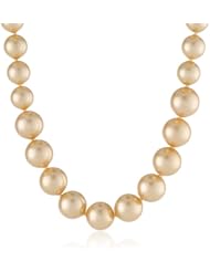 Majorica 8-12 mm Champagne Round Graduated Necklace, 21"