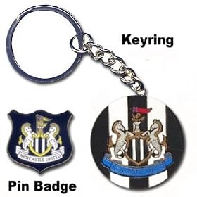 Newcastle United FC Authentic EPL Keyring and Badge Set
