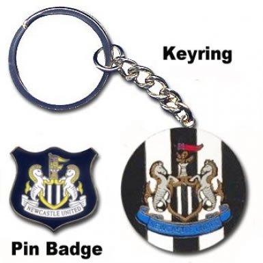 Newcastle United FC Authentic EPL Keyring and Badge Set