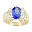 14K Yellow Gold Tanzanite and Diamond Ring