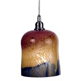 Checkolite 25334-71 Home Design Art Glass, 1-Light Pendant Brushed Nickel