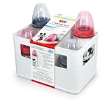 Produkt-Bild: NUK 10225088 - Disney Mickey Mouse First Choice Starter Set mit 4 Anti-Colic Weithalsflaschen 2 x 150 ml und 2 x 300 ml mit Silikonsauger und Flaschenbox